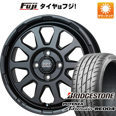 【新品 軽自動車】N-BOX タント スペーシア 夏タイヤ ホイール4本セット 165/55R15 ブリヂストン ポテンザ アドレナリン RE004 ホットスタッフ マッドクロス レンジャー 4.5J 15インチ(送料無料)