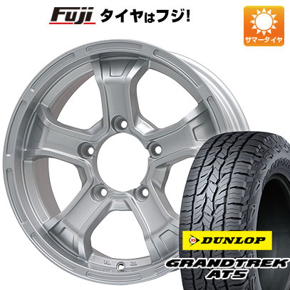 【新品】ジムニーシエラ/ジムニーノマド 夏タイヤ ホイール4本セット 195/80R15 ダンロップ グラントレック AT5 ビッグウエイ B-MUD K(シルバー) 5.5J 15インチ(送料無料)｜フジコーポレーション