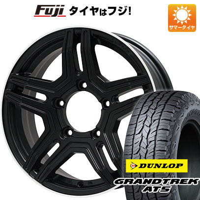 【新品】ジムニーシエラ/ジムニーノマド 夏タイヤ ホイール4本セット 215/70R16 ダンロップ グラントレック AT5 プレミックス グラバス-Jr(マットブラック/リムポリッシュ) 5.5J 16インチ(送料無料)|フジコーポレーション