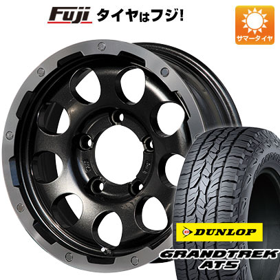 【新品】ジムニーシエラ/ジムニーノマド 夏タイヤ ホイール4本セット 195/80R15 ダンロップ グラントレック AT5 レアマイスター LMG CS-9 ブラック/ブラッククリアリム 5.5J 15インチ(送料無料)