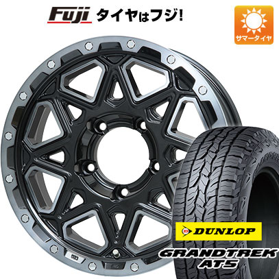 【新品】ジムニーシエラ/ジムニーノマド 夏タイヤ ホイール4本セット 215/70R16 ダンロップ グラントレック AT5 レアマイスター LMG モンタグナ(ブラックポリッシュ/ブラッククリア) 5.5J 16インチ(送料無料)