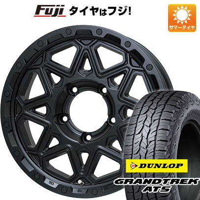 【新品】ジムニーシエラ/ジムニーノマド 夏タイヤ ホイール4本セット 215/70R16 ダンロップ グラントレック AT5 レアマイスター LMG モンタグナ(マットブラック) 5.5J 16インチ(送料無料)｜フジコーポレーション