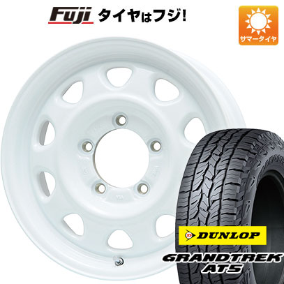【新品】ジムニー 夏タイヤ ホイール4本セット 175/80R16 ダンロップ グラントレック AT5 レアマイスター LMG OFF-STYLE(ホワイト) 5.5J 16インチ(送料無料)