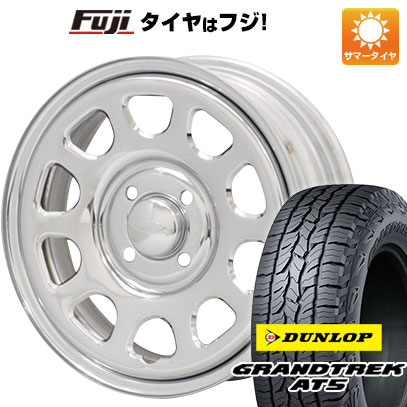 【新品】ジムニー 夏タイヤ ホイール4本セット 175/80R16 ダンロップ グラントレック AT5 モリタ デイトナズ G2 クローム 5.5J 16インチ(送料無料)