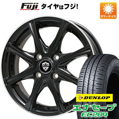 【新品国産車用4穴100】 夏タイヤ ホイール4本セット 185/60R15 ダンロップ エナセーブ EC204 エルベ エステローザ MZV ブラックリムポリッシュ 5.5J 15インチ(送料無料)|フジコーポレーション