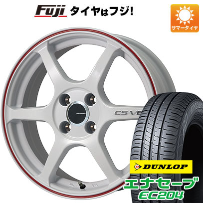 【新品国産車用5穴114.3】 夏タイヤ ホイール4本セット 215/55R17 ダンロップ エナセーブ EC204 レアマイスター CS-V6(ホワイト/レッドライン) 7J 17インチ(送料無料)