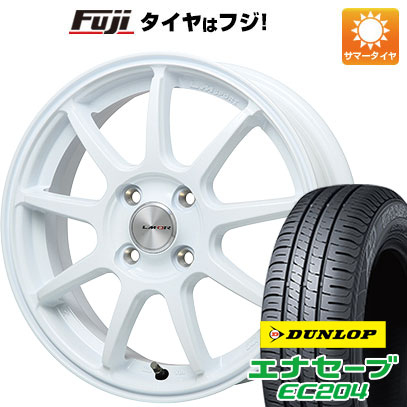 【新品国産車用4穴100】 夏タイヤ ホイール4本セット 195/65R15 ダンロップ エナセーブ EC204 レアマイスター LMスポーツ LM-QR ホワイト 6J 15インチ(送料無料)|フジコーポレーション
