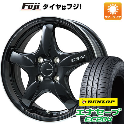 【新品国産車用4穴100】 夏タイヤ ホイール4本セット 195/65R15 ダンロップ エナセーブ EC204 レアマイスター CS-V(グロスブラック/リムポリッシュ) 6J 15インチ(送料無料)｜フジコーポレーション 52,920円