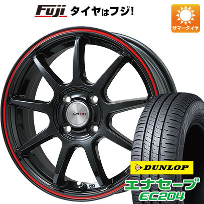 【新品国産車用4穴100】 夏タイヤ ホイール4本セット 195/50R16 ダンロップ エナセーブ EC204 レアマイスター LMスポーツ LM-QR グロスブラック/レッドライン 6.5J 16インチ(送料無料)｜フジコーポレーション 65,725円