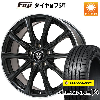 【新品】フリード 5穴/114 夏タイヤ ホイール4本セット 205/45R17 ダンロップ ルマン V+(ファイブプラス) エルベ エステローザ MZV ブラックリムポリッシュ 7J 17インチ(送料無料)｜フジコーポレーション