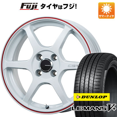 【新品 軽自動車】エブリイワゴン 夏タイヤ ホイール4本セット 165/60R14 ダンロップ ルマン V+(ファイブプラス) レアマイスター CS-V6(ホワイト/レッドライン) 4.5J 14インチ(送料無料)|フジコーポレーション
