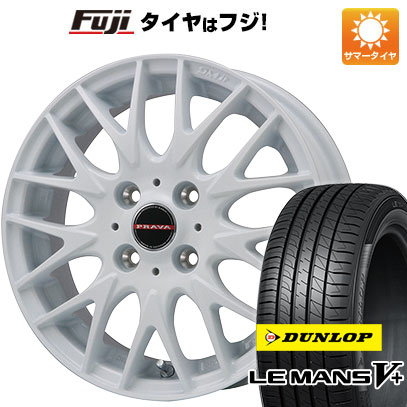 【新品 軽自動車】 夏タイヤ ホイール4本セット 165/55R14 ダンロップ ルマン V+(ファイブプラス) ビッグウエイ レイシーン プラバ9MJrII ホワイト 4.5J 14インチ(送料無料)｜フジコーポレーション