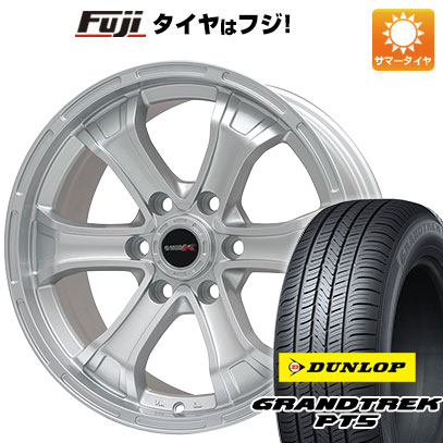 【新品】プラド/ハイラックス 夏タイヤ ホイール4本セット 265/70R17 ダンロップ グラントレック PT5 ビッグウエイ B-MUD K(シルバー) トヨタ車専用 7.5J 17インチ(送料無料)|フジコーポレーション