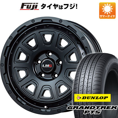 【新品】デリカD5 夏タイヤ ホイール4本セット 225/70R16 ダンロップ グラントレック PT5 レアマイスター LMG DS-10 マットブラック 7J 16インチ(送料無料)｜フジコーポレーション