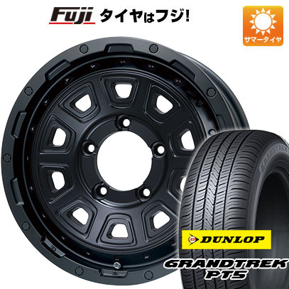 【新品】ジムニー 夏タイヤ ホイール4本セット 175/80R16 ダンロップ グラントレック PT5 レアマイスター LMG DS-10 マットブラック 5.5J 16インチ(送料無料)