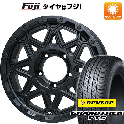 【新品】ジムニー 夏タイヤ ホイール4本セット 175/80R16 ダンロップ グラントレック PT5 レアマイスター LMG モンタグナ(マットブラック) 5.5J 16インチ(送料無料)｜フジコーポレーション