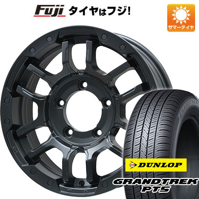【新品】ジムニー 夏タイヤ ホイール4本セット 175/80R16 ダンロップ グラントレック PT5 ビッグウエイ B-LUGNAS FRD(マットブラック) 16インチ(送料無料) サマータイヤ|フジコーポレーション