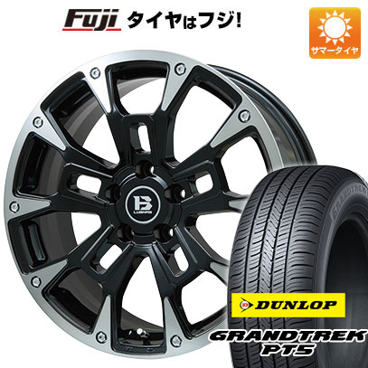 【新品】デリカD5 夏タイヤ ホイール4本セット 225/70R16 ダンロップ グラントレック PT5 ビッグウエイ B-LUGNAS BRD(ブラックポリッシュ/ブラッククリア) 6.5J 16インチ(送料無料)