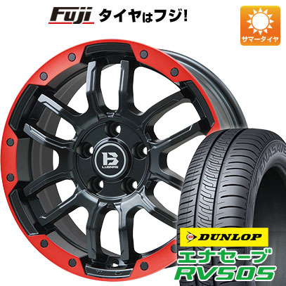 【新品国産車用5穴114.3】 夏タイヤ ホイール4本セット 225/50R18 ダンロップ エナセーブ RV505 ビッグウエイ B-LUGNAS FRD(マットブラック/レッドリム) 7.5J 18インチ(送料無料)|フジコーポレーション