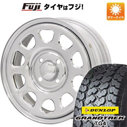【新品 軽自動車】軽トラ 軽バン 夏タイヤ ホイール4本セット 145/80R12 80/78N ダンロップ グラントレック TG4 モリタ デイトナズ G2 クローム 4J 12インチ(送料無料) 42,780円