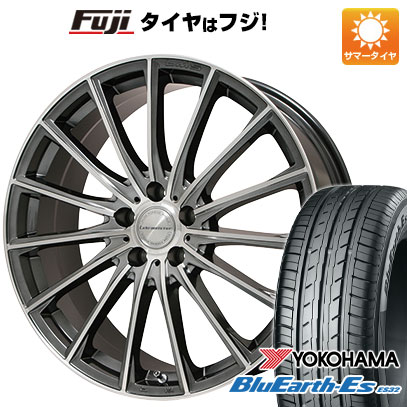 【新品国産車用5穴100】 夏タイヤ ホイール4本セット 225/40R18 ヨコハマ ブルーアース ES32 レアマイスター LM-S FS15 (ガンメタポリッシュ) 7.5J 18インチ(送料無料)