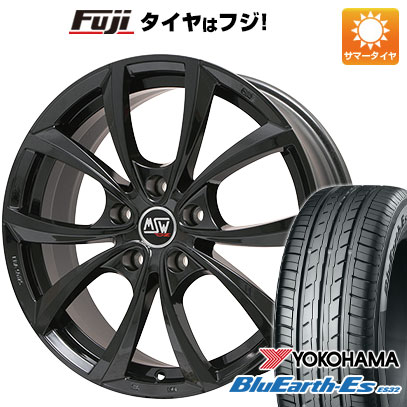 【新品国産車用5穴100】 夏タイヤ ホイール4本セット 225/40R18 ヨコハマ ブルーアース ES32 MSW by OZ Racing MSW 27(グロスブラック) 7.5J 18インチ(送料無料)