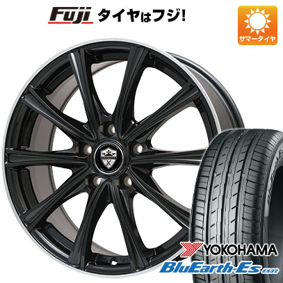【新品国産車用5穴114.3】 夏タイヤ ホイール4本セット 225/60R17 ヨコハマ ブルーアース ES32 エルベ エステローザ MZV ブラックリムポリッシュ 7J 17インチ(送料無料)｜フジコーポレーション