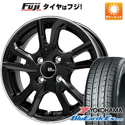 【新品】ルーミー・パッソ・ジャスティ・トール 夏タイヤ ホイール4本セット 165/65R14 ヨコハマ ブルーアース ES32 ブランドルライン レツィオ ブラックリムポリッシュ 5.5J 14インチ(送料無料)