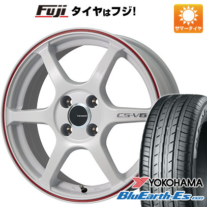 【新品国産車用5穴100】 夏タイヤ ホイール4本セット 205/50R17 ヨコハマ ブルーアース ES32 レアマイスター CS-V6(ホワイト/レッドライン) 7J 17インチ(送料無料)｜フジコーポレーション