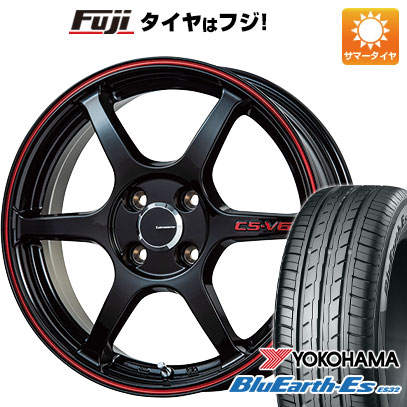 【新品 軽自動車】ソリオ ハスラー 夏タイヤ ホイール4本セット 165/70R14 ヨコハマ ブルーアース ES32 レアマイスター CS-V6(グロスブラック/レッドライン) 4.5J 14インチ(送料無料)