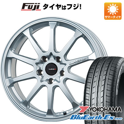 【新品国産車用5穴100】 夏タイヤ ホイール4本セット 215/45R17 ヨコハマ ブルーアース ES32 レアマイスター LMスポーツLM-10R(メタリックシルバー) 17インチ(送料無料)