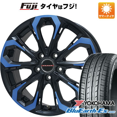 【新品国産車用5穴114.3】 夏タイヤ ホイール4本セット 225/50R18 ヨコハマ ブルーアース ES32 ビッグウエイ レイシーン プラバ5X(ブルークリア) 7J 18インチ(送料無料) 87,065円