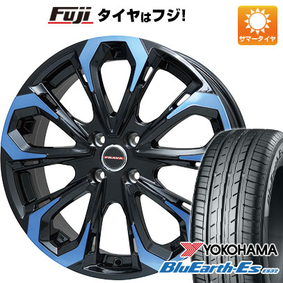 【新品】オーラ 夏タイヤ ホイール4本セット 205/50R17 ヨコハマ ブルーアース ES32 ビッグウエイ レイシーン プラバ5X(ブルークリア) 6.5J 17インチ(送料無料)
