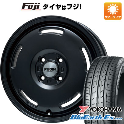 【新品 軽自動車】N-BOX タント スペーシア 夏タイヤ ホイール4本セット 165/55R15 ヨコハマ ブルーアース ES32 プレミックス プディン(マットブラック) 15インチ(送料無料) サマータイヤ