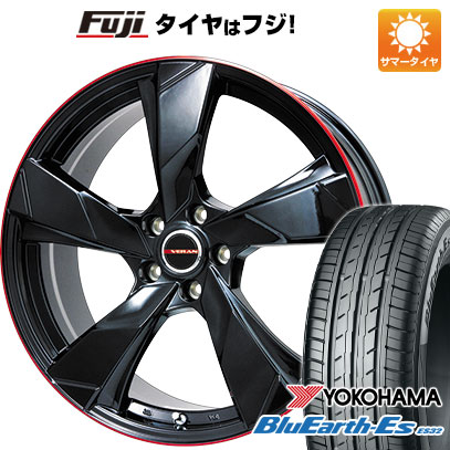 【新品】ライズ/ロッキー（ガソリン） 夏タイヤ ホイール4本セット 195/65R16 ヨコハマ ブルーアース ES32 プレミックス ヴェランV(グロスブラック/レッドリム) 6.5J 16インチ(送料無料)