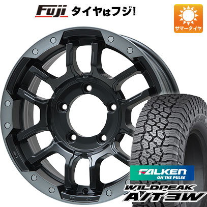 【新品】ジムニー 夏タイヤ ホイール4本セット 175/80R16 ファルケン ワイルドピーク A/T3W ビッグウエイ B-LUGNAS FRD(マットブラック/ブラッククリアリム) 5.5J 16インチ(送料無料)