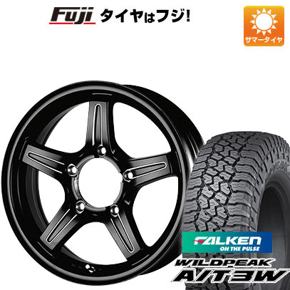 【新品】ジムニー 夏タイヤ ホイール4本セット 175/80R16 ファルケン ワイルドピーク A/T3W TWS グランヴァード NEO ブラックカット 5.5J 16インチ(送料無料)