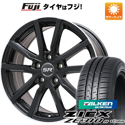 【新品国産車用5穴100】 夏タイヤ ホイール4本セット 215/40R18 ファルケン ジークス ZE310R エコラン(限定) エルベ Vスポーク パールブラックリムポリッシュ 7.5J 18インチ(送料無料)