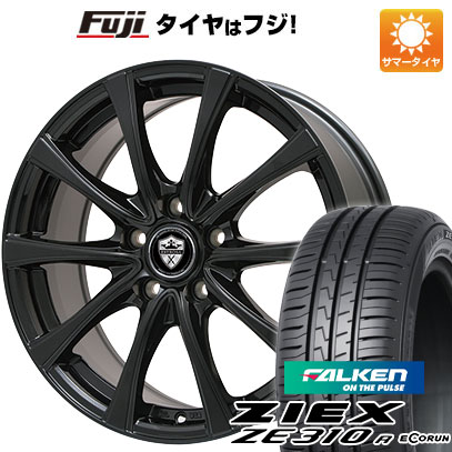 【新品国産車用5穴114.3】 夏タイヤ ホイール4本セット 205/55R16 ファルケン ジークス ZE310R エコラン(限定) エルベ エステローザ FSV グロスブラック 6.5J 16インチ(送料無料)|フジコーポレーション
