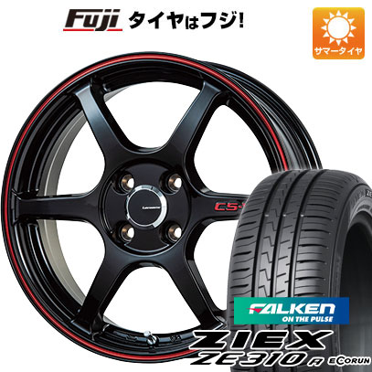 【新品国産車用4穴100】 夏タイヤ ホイール4本セット 195/50R16 ファルケン ジークス ZE310R エコラン(限定) レアマイスター CS-V6(グロスブラック/レッドライン) 6J 16インチ(送料無料) 53,880円