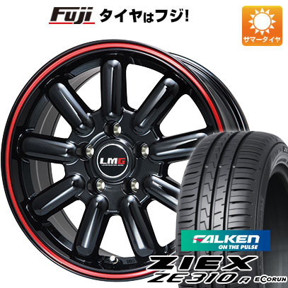 【新品国産車用5穴114.3】 夏タイヤ ホイール4本セット 225/65R17 ファルケン ジークス ZE310R エコラン(限定) レアマイスター LMG MOS-9(グロスブラック/レッドライン) 7J 17インチ(送料無料)