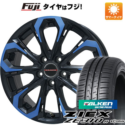 【新品国産車用5穴114.3】 夏タイヤ ホイール4本セット 215/45R18 ファルケン ジークス ZE310R エコラン(限定) ビッグウエイ レイシーン プラバ5X(ブルークリア) 7J 18インチ(送料無料)