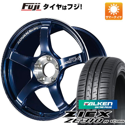 【新品国産車用5穴114.3】 夏タイヤ ホイール4本セット 225/45R18 ファルケン ジークス ZE310R エコラン(限定) ヨコハマ アドバンレーシング TC-4 SE 8J 18インチ(送料無料)|フジコーポレーション