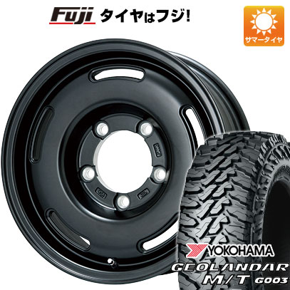【新品】ジムニーシエラ/ジムニーノマド 夏タイヤ ホイール4本セット 215/75R15 ヨコハマ ジオランダー M/T G003 プレミックス プディン(マットブラック) 5.5J 15インチ(送料無料)