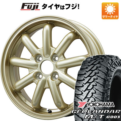 【新品 軽自動車】軽トラ 軽バン 夏タイヤ ホイール4本セット 145/80R12 80/78N ヨコハマ ジオランダー M/T G003 ブランドルライン ストレンジャーKST-9改 ゴールド 3.5J 12インチ(送料無料)