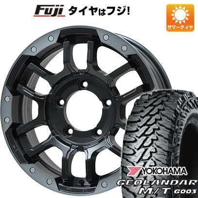 【新品】ジムニー 夏タイヤ ホイール4本セット 185/85R16 ヨコハマ ジオランダー M/T G003 ビッグウエイ B-LUGNAS FRD(マットブラック/ブラッククリアリム) 5.5J 16インチ(送料無料)