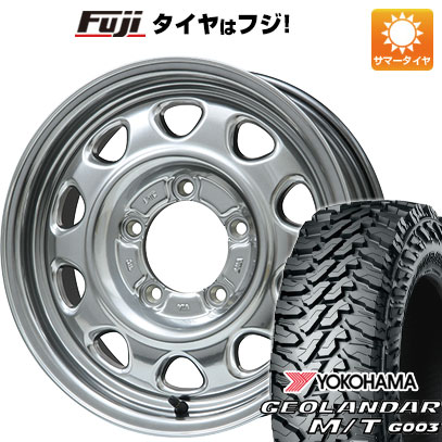 【新品】ジムニーシエラ/ジムニーノマド 夏タイヤ ホイール4本セット 195/80R15 ヨコハマ ジオランダー M/T G003 レアマイスター LMG OFF-STYLE(ハイパーシルバー) 5.5J 15インチ(送料無料)