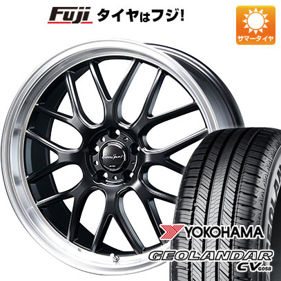 【新品国産車用5穴114.3】 夏タイヤ ホイール4本セット 225/55R19 ヨコハマ ジオランダー CV G058 ブレスト ユーロスポーツ タイプ805 セミグロスブラック 7.5J 19インチ(送料無料)