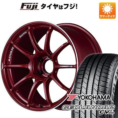 【新品国産車用5穴114.3】 夏タイヤ ホイール4本セット 215/50R18 ヨコハマ ジオランダー CV G058 ヨコハマ アドバンレーシング RSIII 7.5J 18インチ(送料無料)