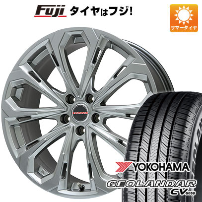 【新品国産車用5穴114.3】 夏タイヤ ホイール4本セット 225/60R18 ヨコハマ ジオランダー CV G058 ビッグウエイ レイシーン プラバ5X(クロームハイパーシルバー) 8J 18インチ(送料無料)